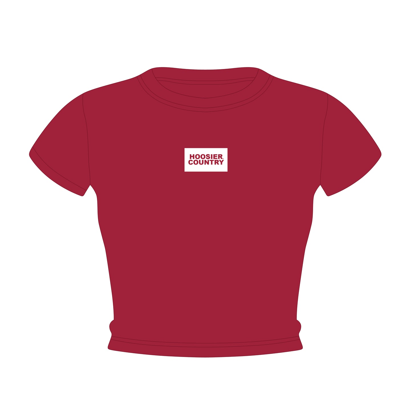 The Raegan Ribbed Baby Tee Hoosier Country Woven Label | Youth Crimson