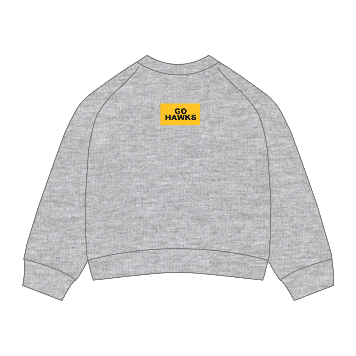 The Ava Airy Crewneck Go Hawks Woven Label | Youth Heather Grey