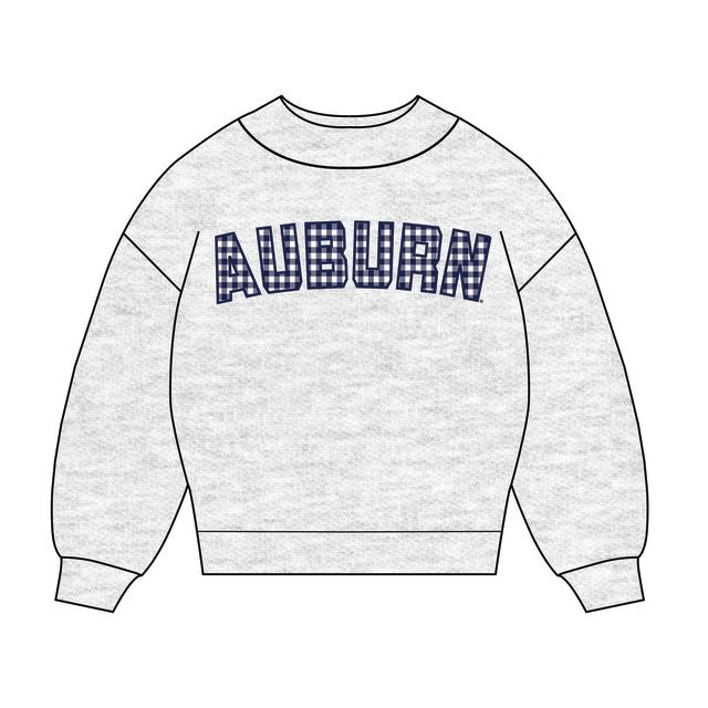 The Mallory Gingham Mockneck Auburn | Youth Ash