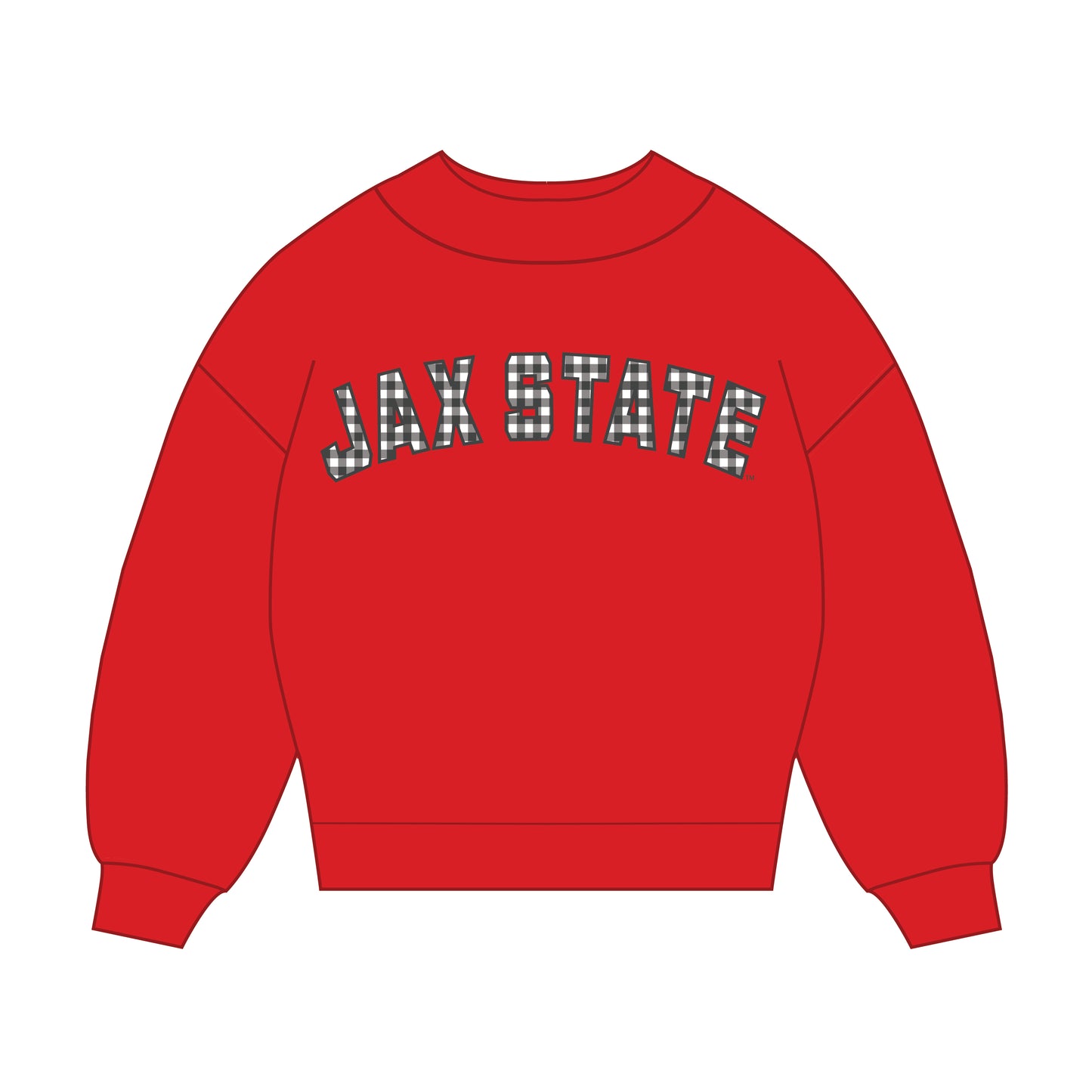 The Mallory Gingham Mockneck Jax State | Bright Red
