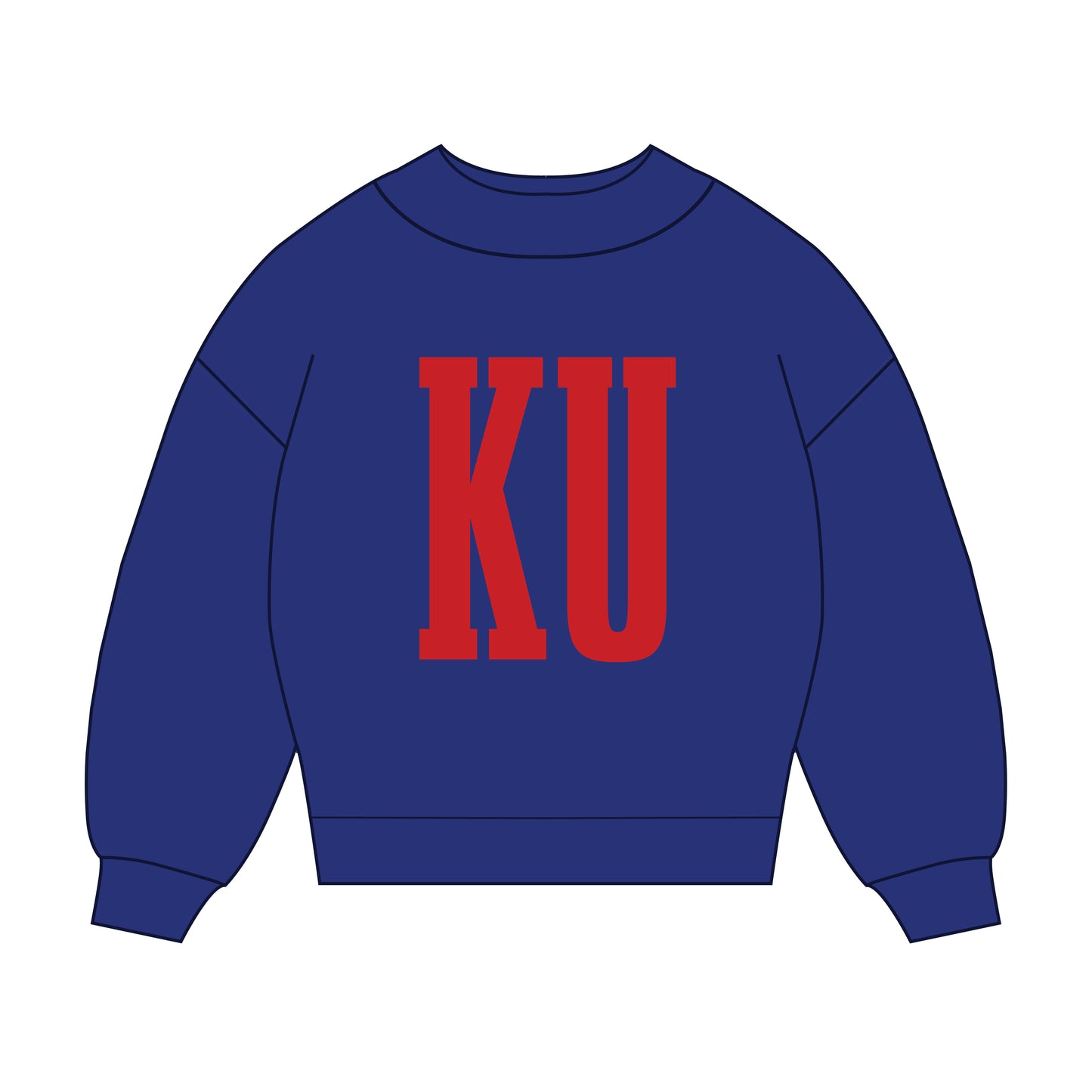 The Madi Varsity Mockneck Kansas | Royal