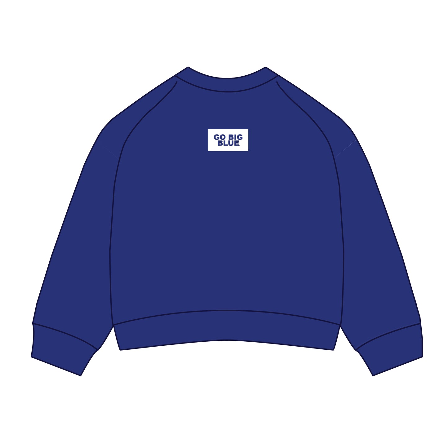 The Ava Airy Crewneck Go Big Blue Woven Label | Royal