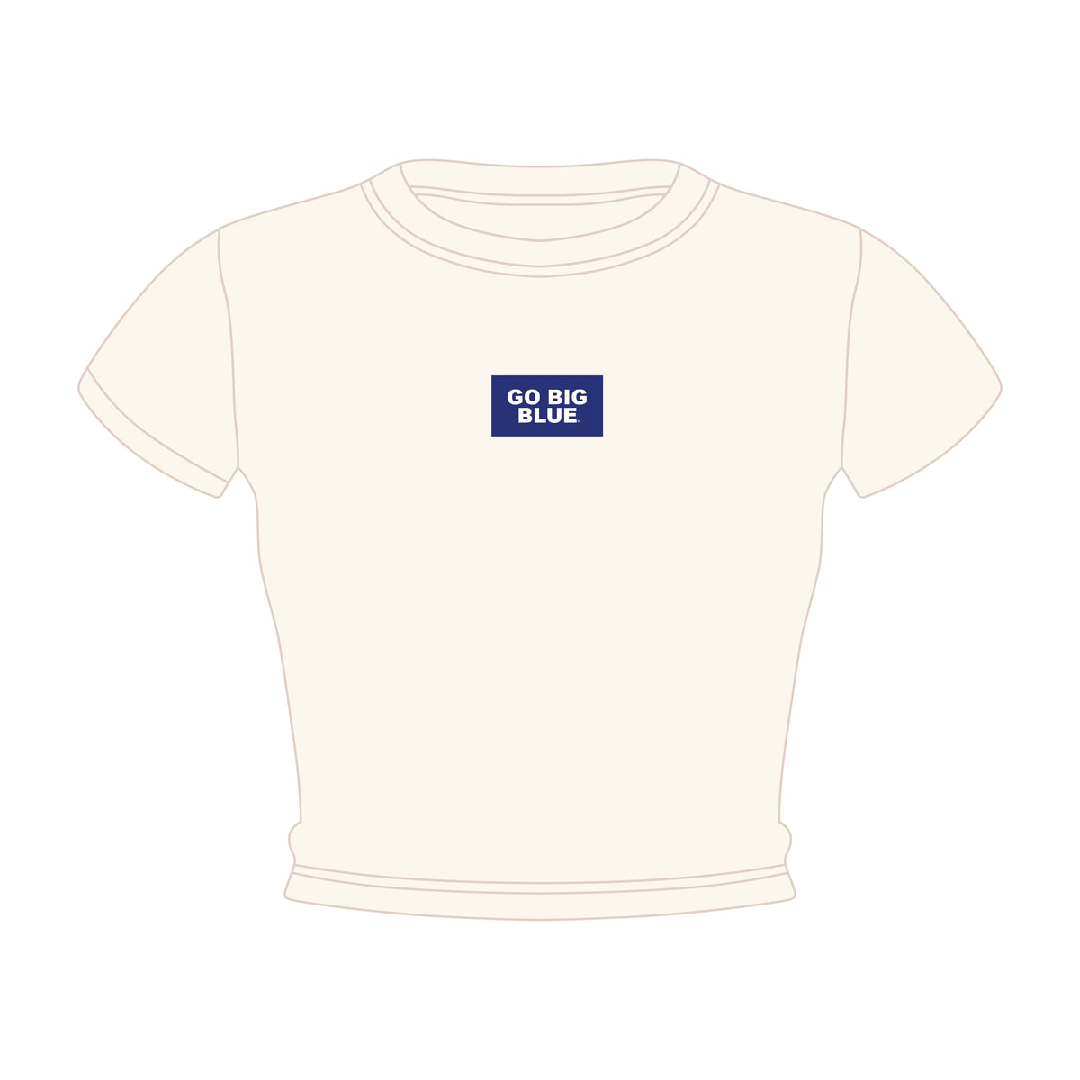 The Raegan Ribbed Baby Tee Go Big Blue Woven Label | Bone