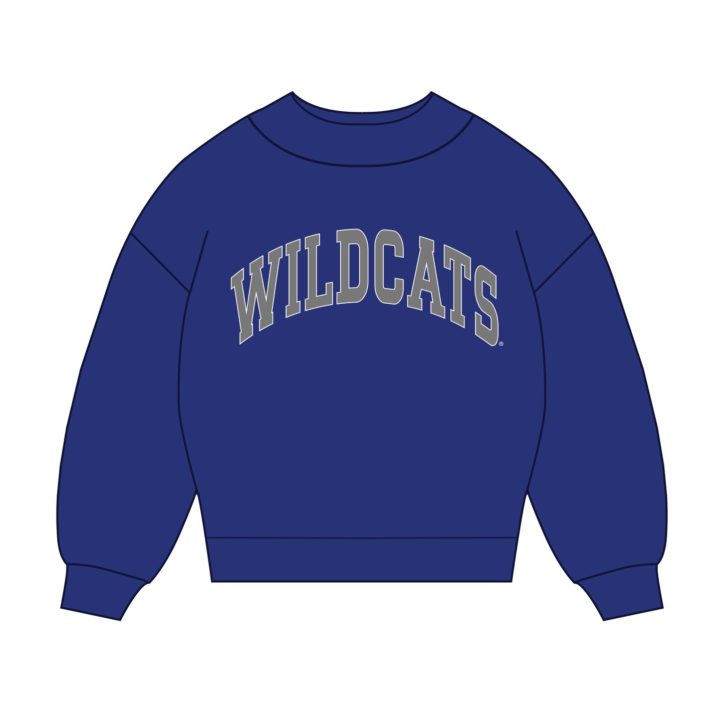 The Madi Classic Mockneck Wildcats Applique | Royal