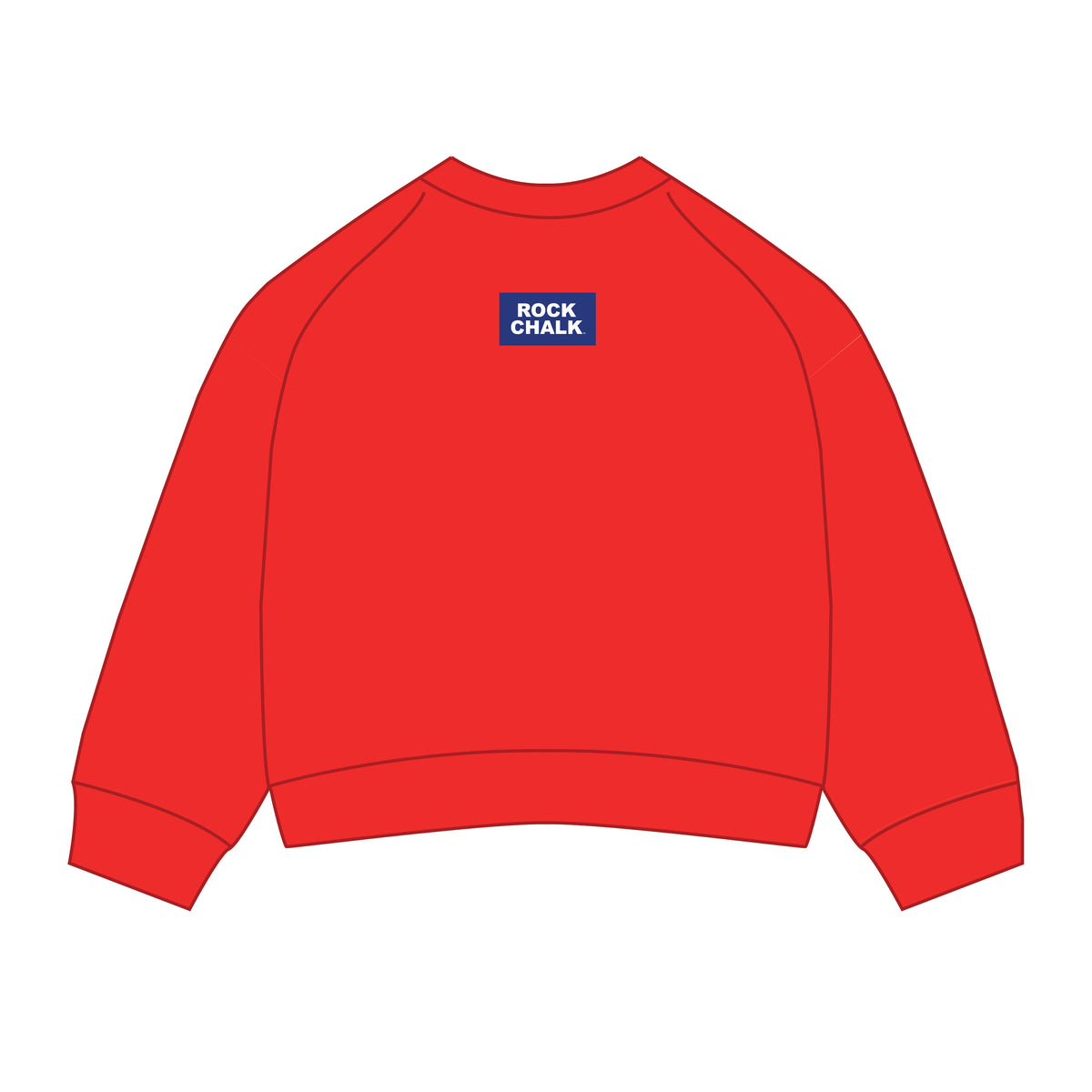 The Ava Airy Crewneck Rock Chalk Woven Label | Bright Red