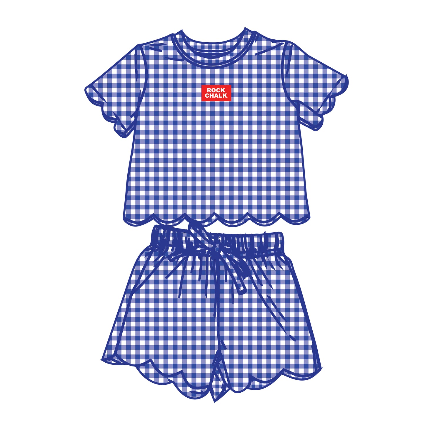 The Sue Scalloped Set Rock Chalk | Youth Royal