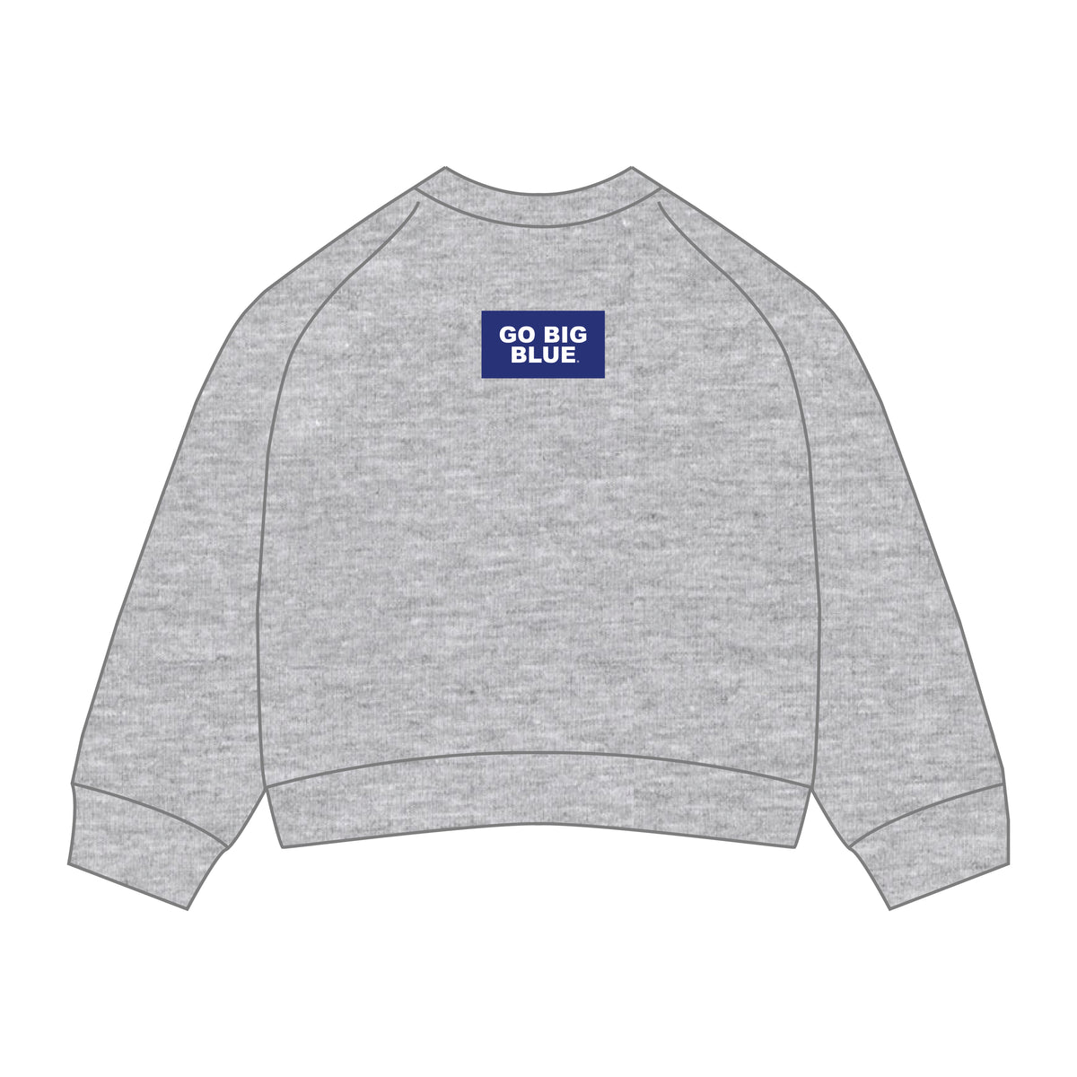 The Ava Airy Crewneck Go Big Blue Woven Label | Heather Grey