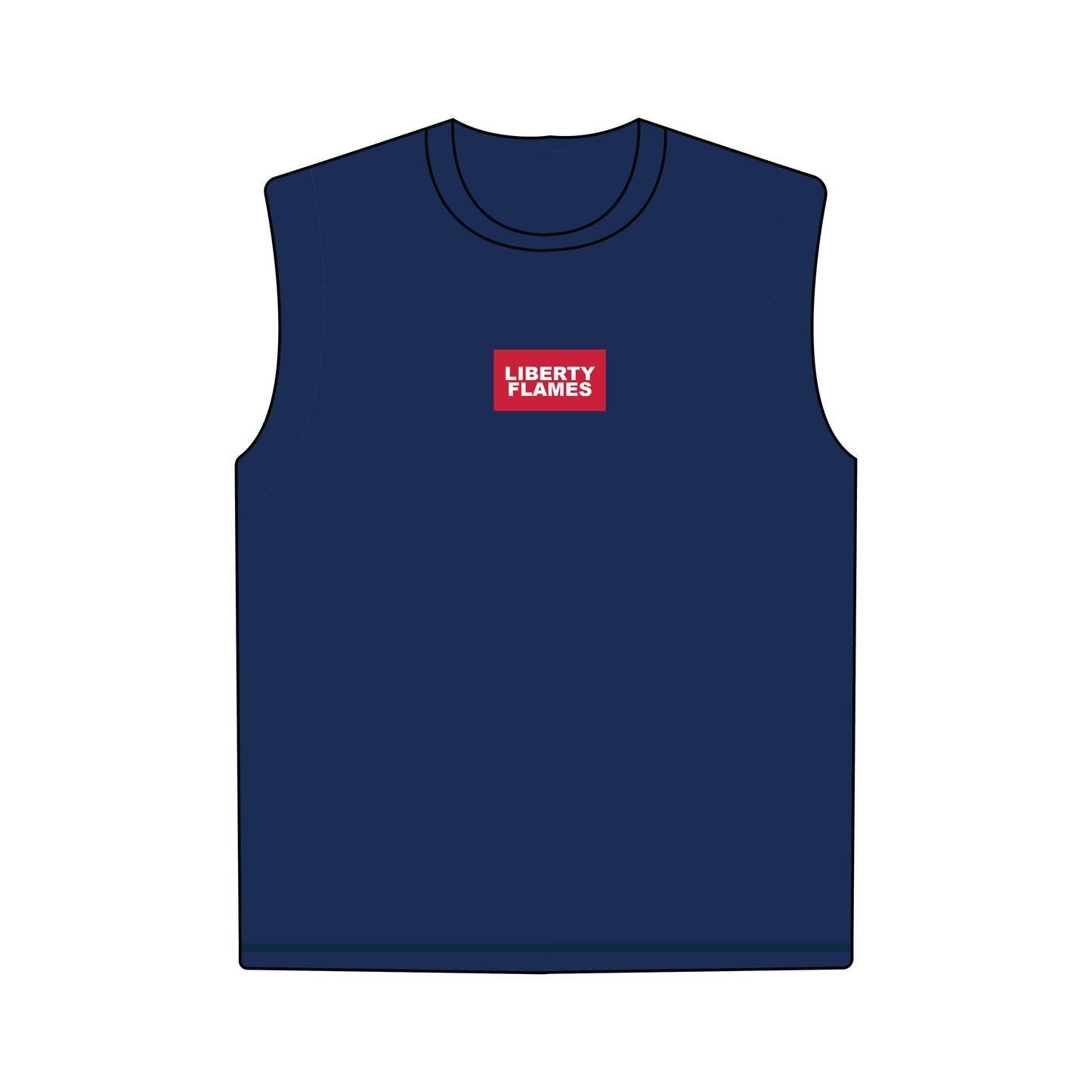 The Anna Active Tank Liberty Flames Woven Label | Youth Navy
