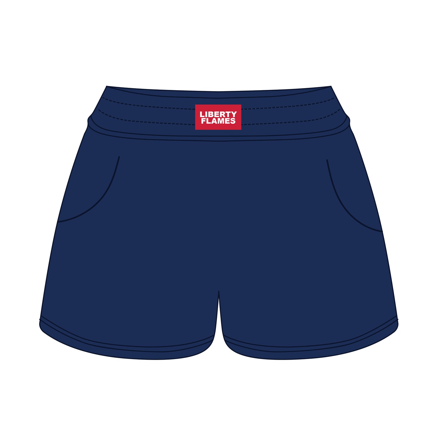 The Ava Airy Shorts Liberty Flames Woven Label | Navy