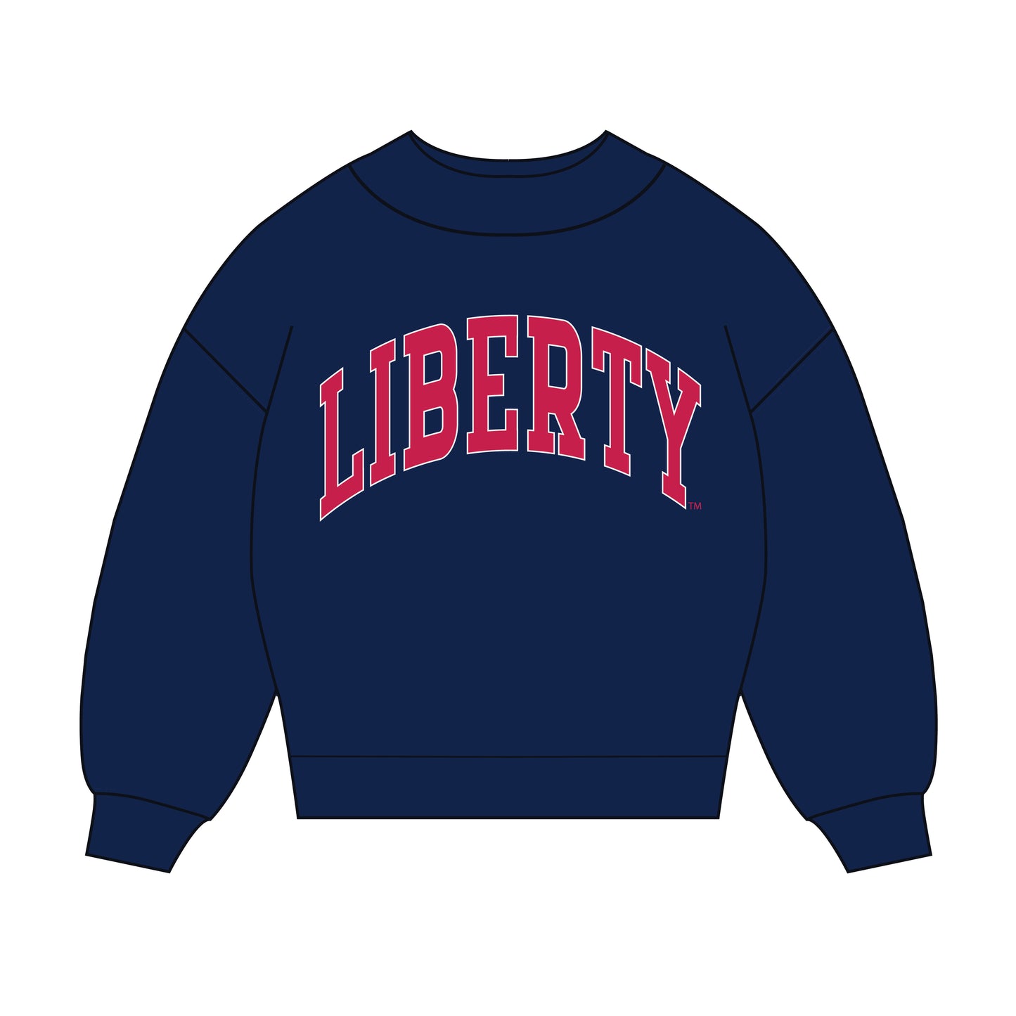 The Madi Classic Mockneck Liberty Applique | Youth Navy