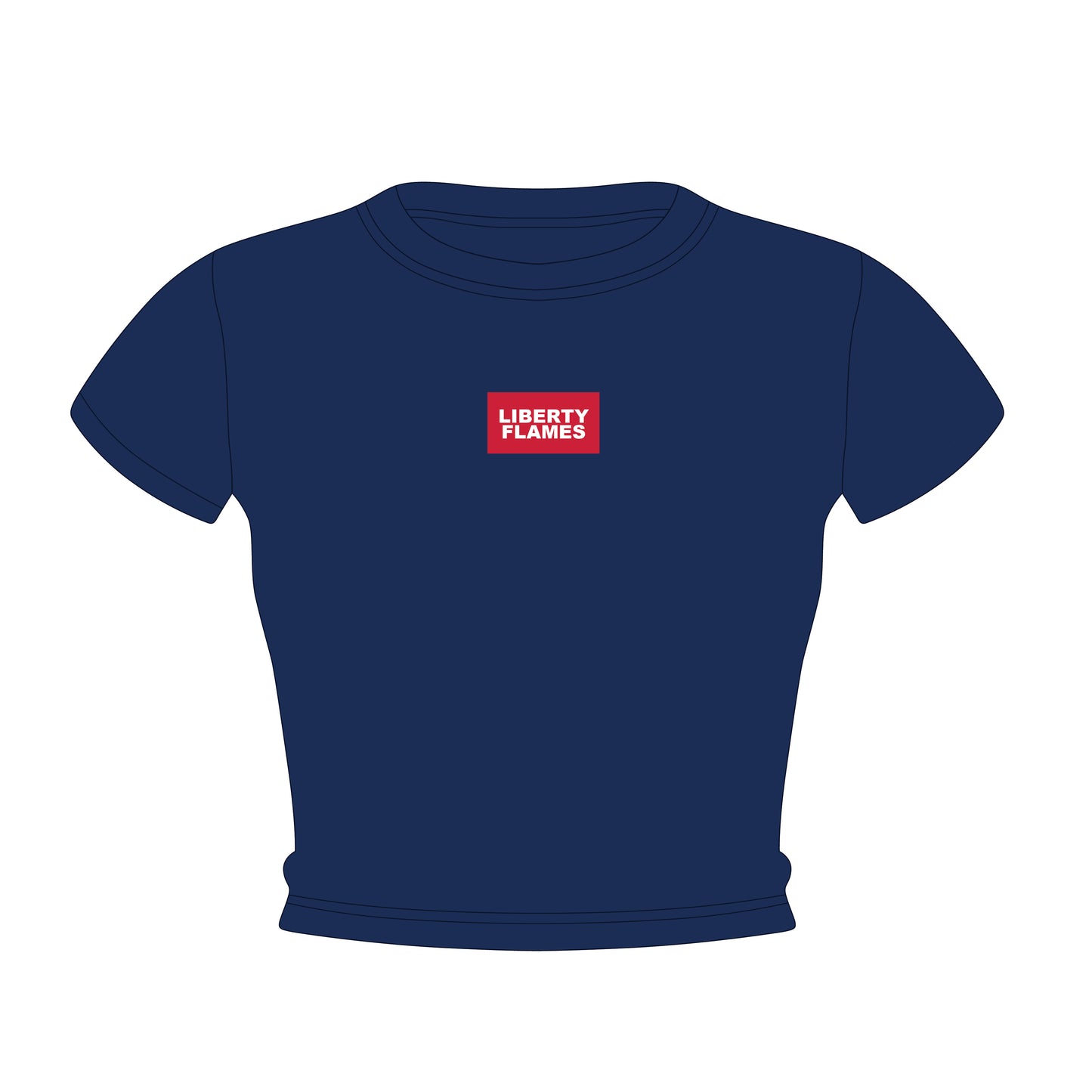 The Raegan Ribbed Baby Tee Liberty Flames Woven Label | Youth Navy