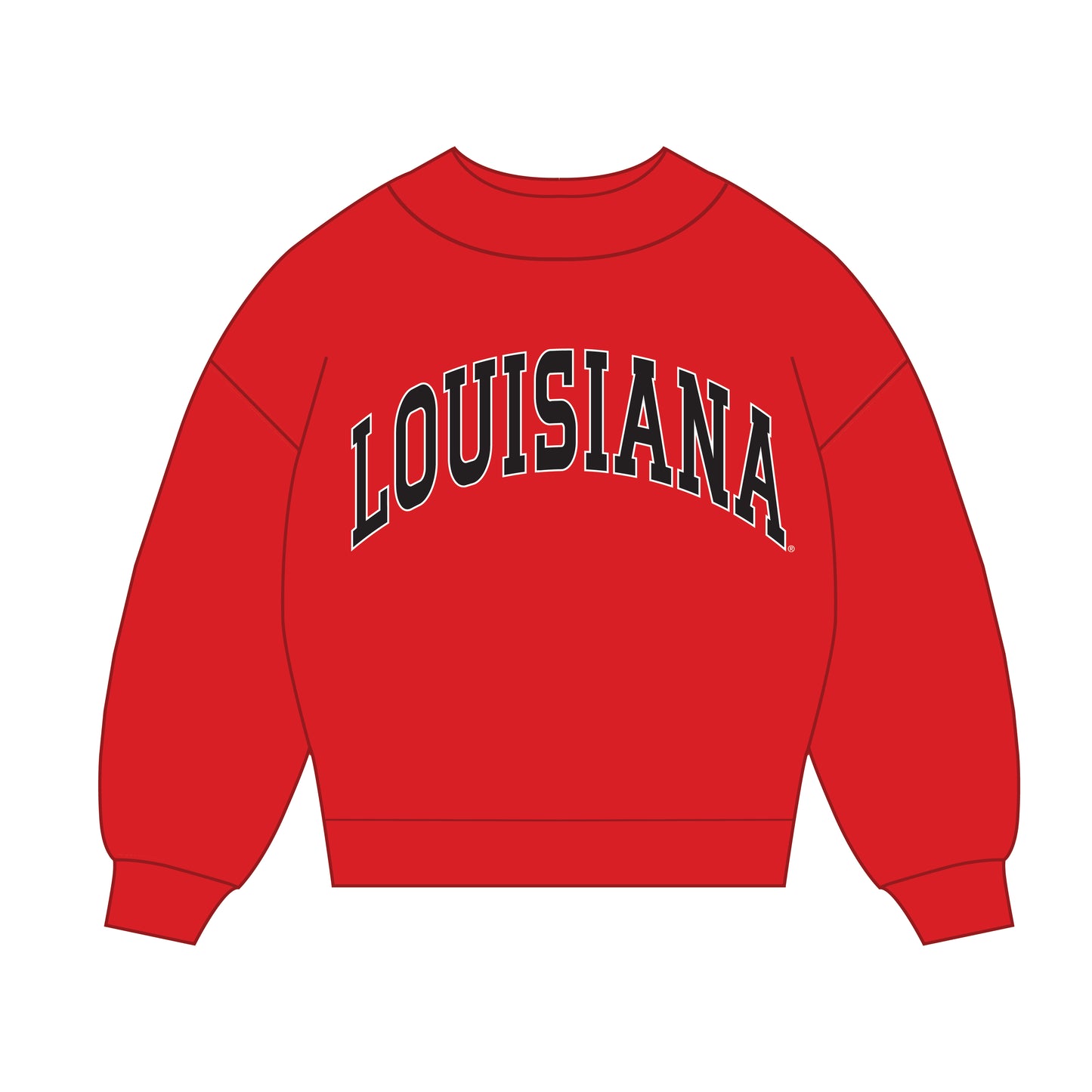 The Madi Classic Mockneck Louisiana Applique | Bright Red