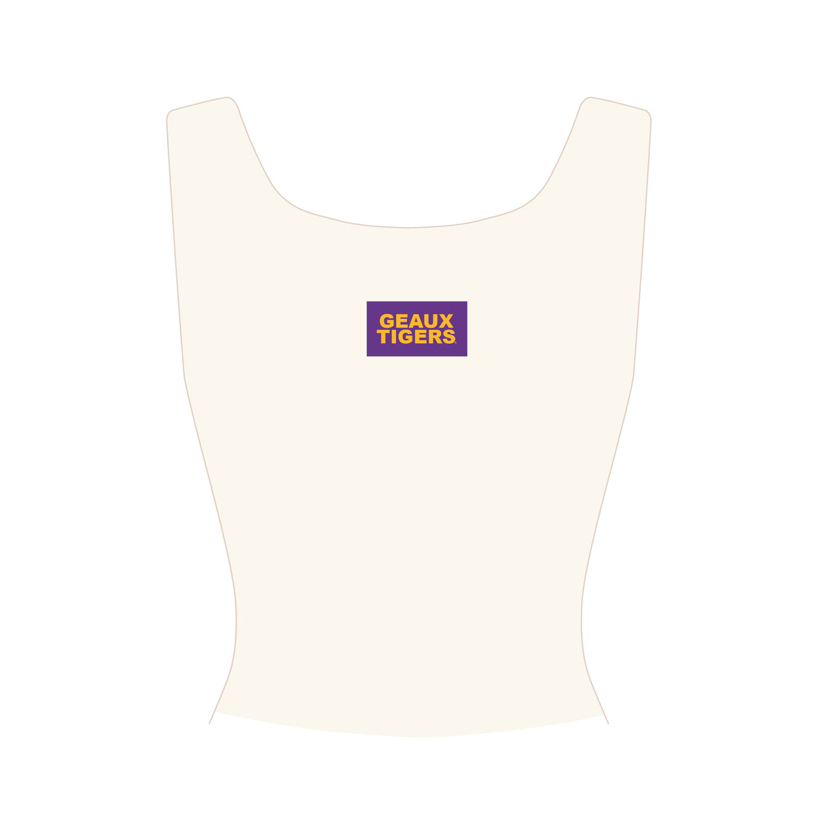 The Alli Ribbed Tank Geaux Tigers Woven Label | Bone