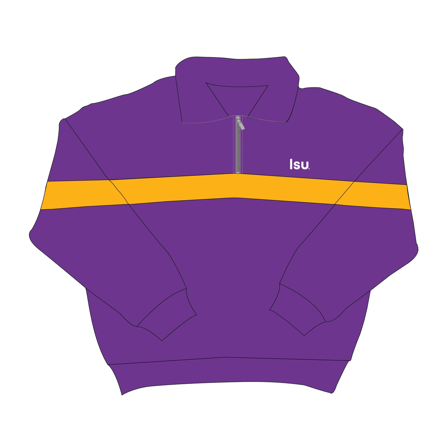 The Heather Half Zip LSU | Purple