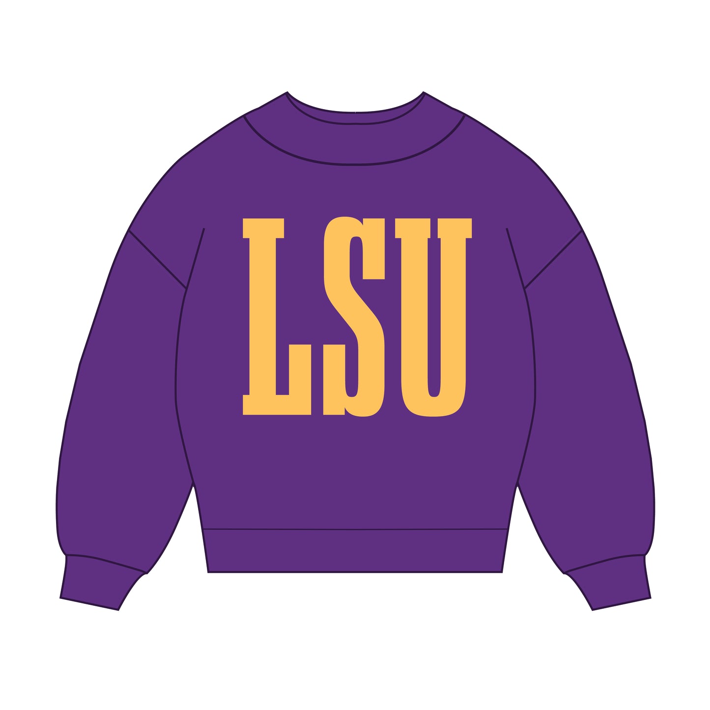 The Madi Varsity Mockneck LSU | Youth Purple