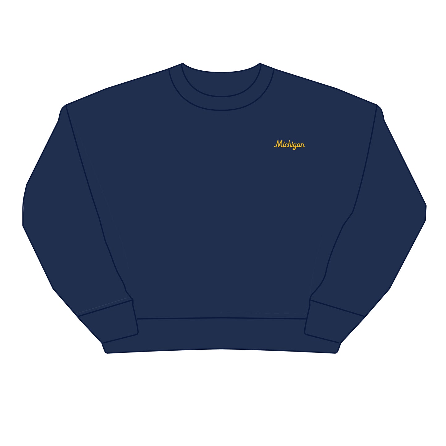 The Brooke Solid Crewneck Michigan | Youth Navy