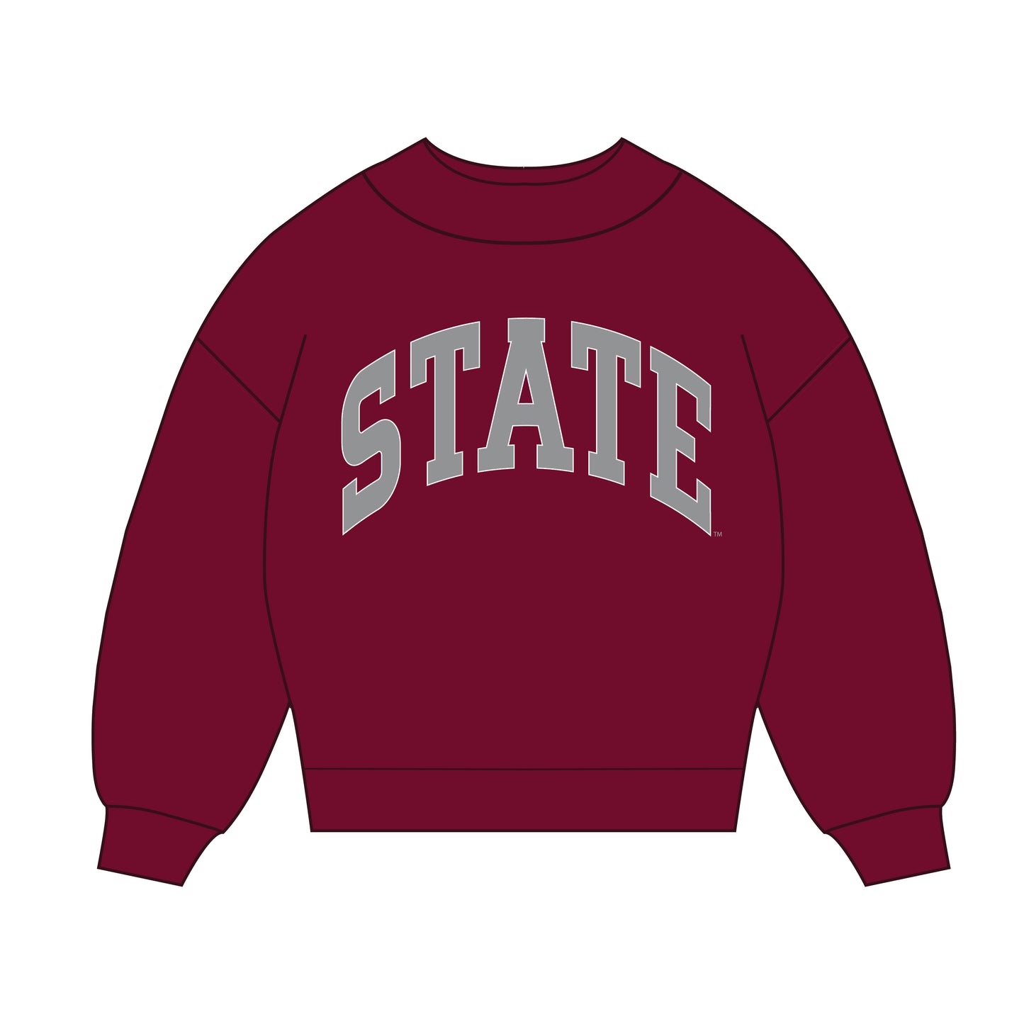 The Madi Classic Mockneck State Applique | Deep Maroon