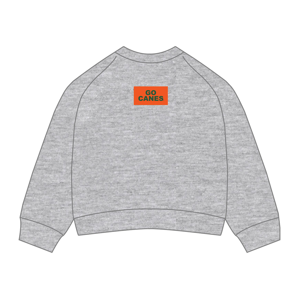 The Ava Airy Crewneck Go Canes Woven Label | Heather Grey