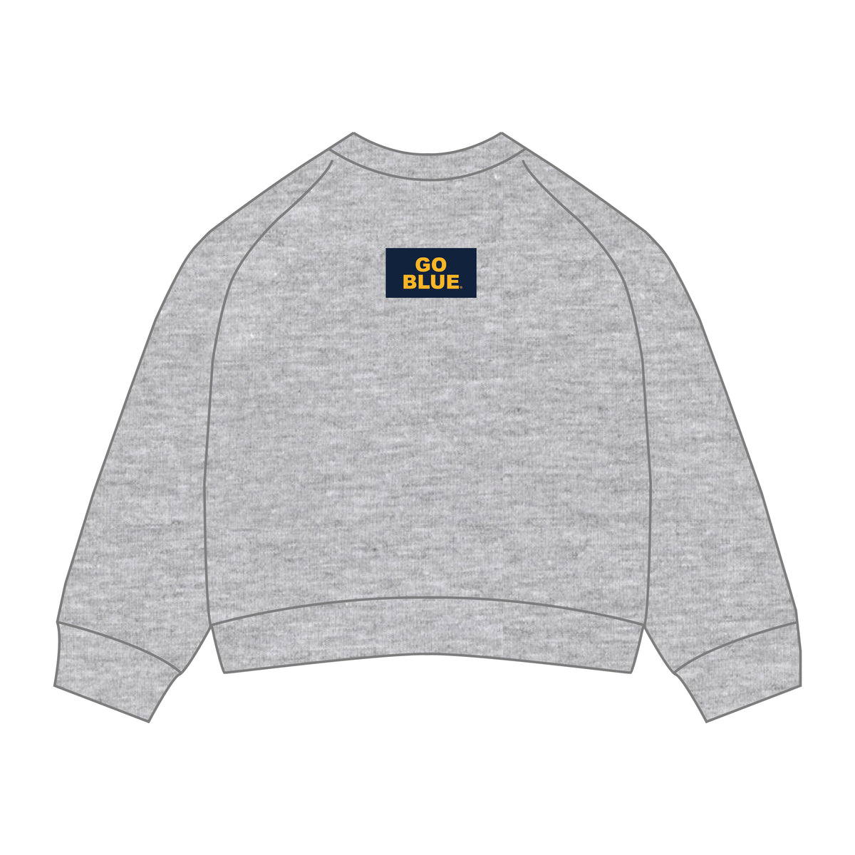 The Ava Airy Crewneck Go Blue Woven Label | Heather Grey