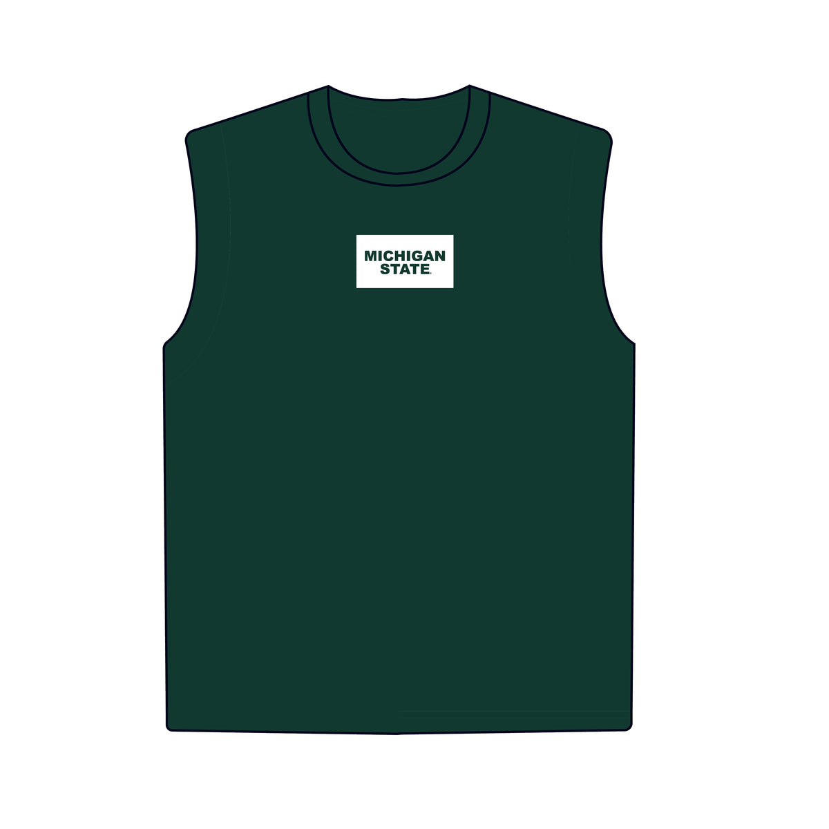 The Anna Active Tank Michigan State Woven Label | Dark Green