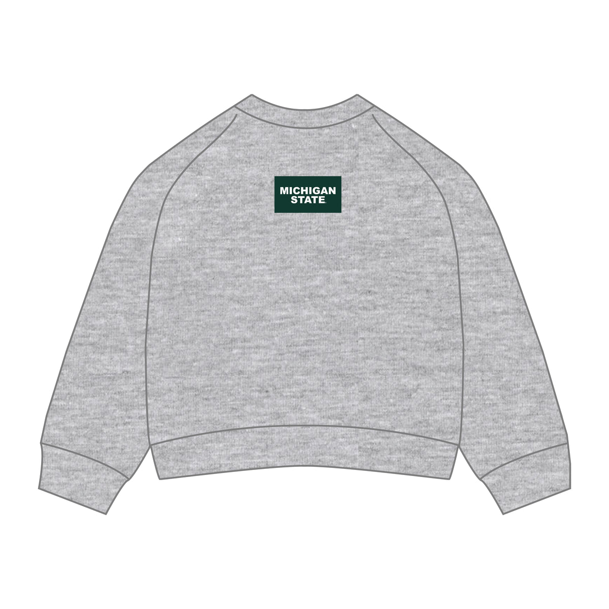 The Ava Airy Crewneck Michigan State Woven Label | Heather Grey