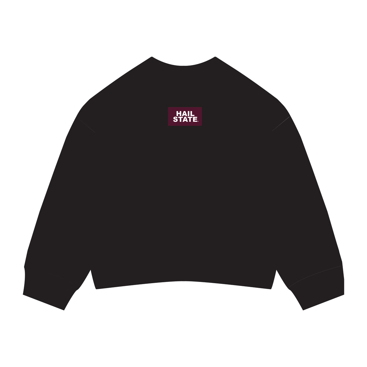 The Ava Airy Crewneck Hail State Woven Label | Black