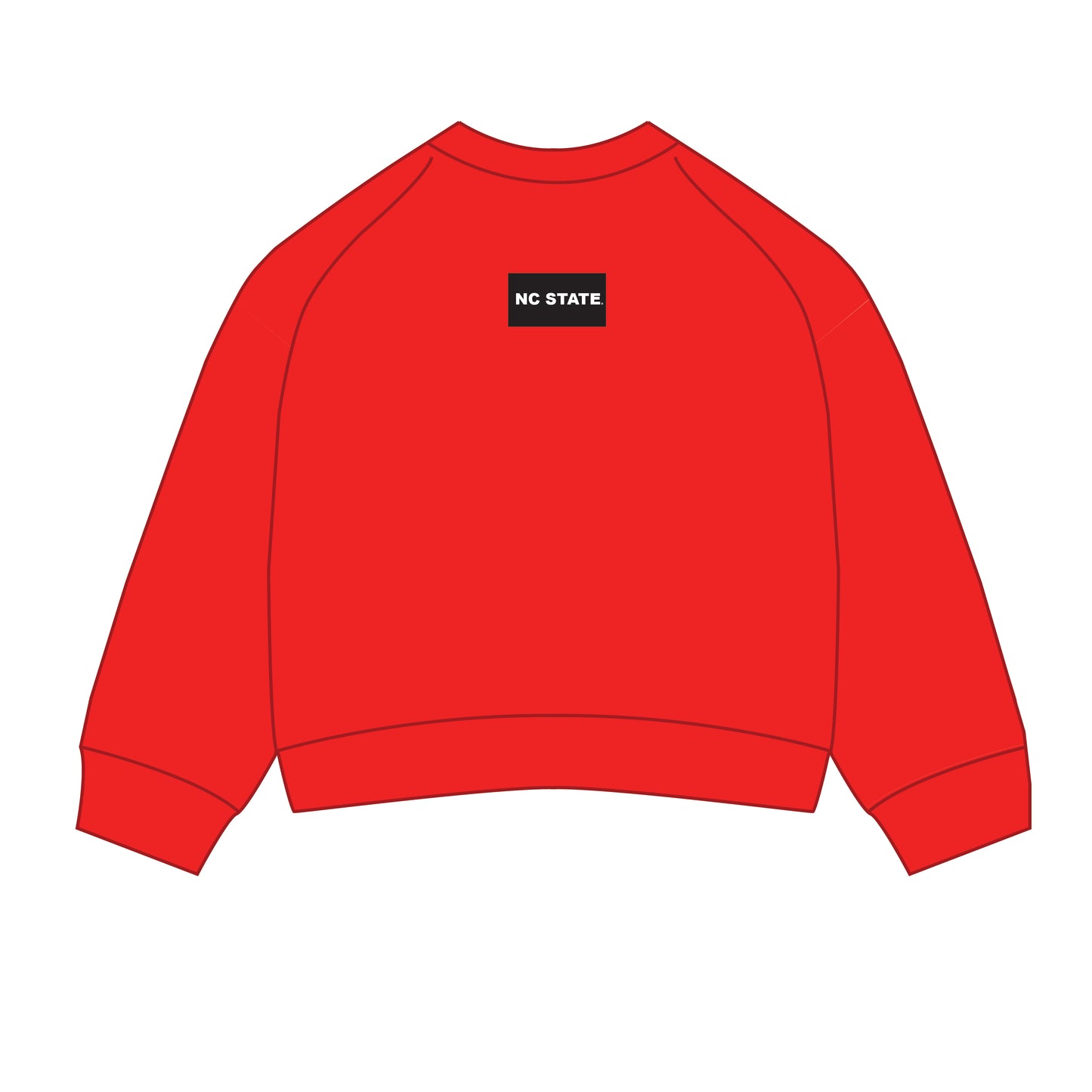 The Ava Airy Crewneck NC State Woven Label | Bright Red