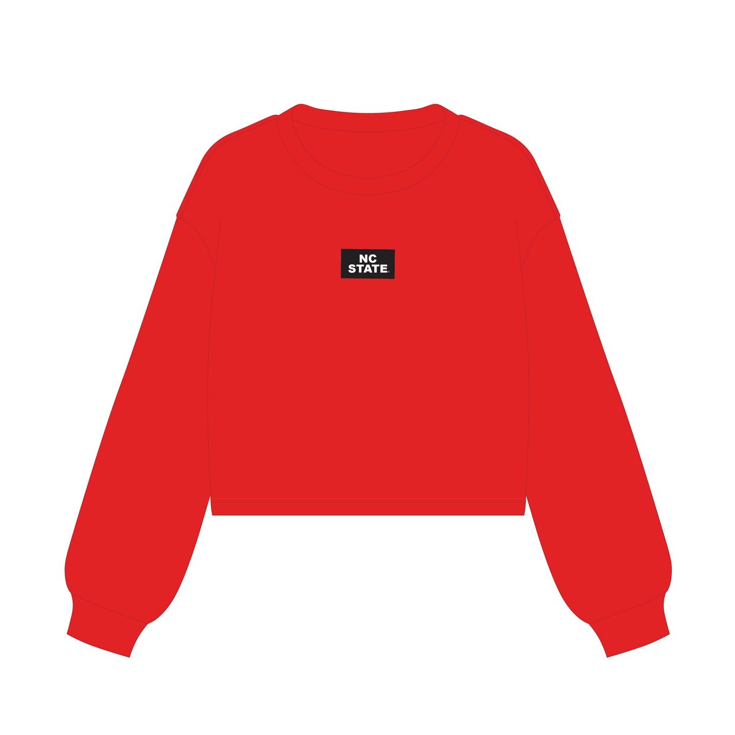 The Becca Boxy Crewneck NC State Woven Label | Youth Bright Red