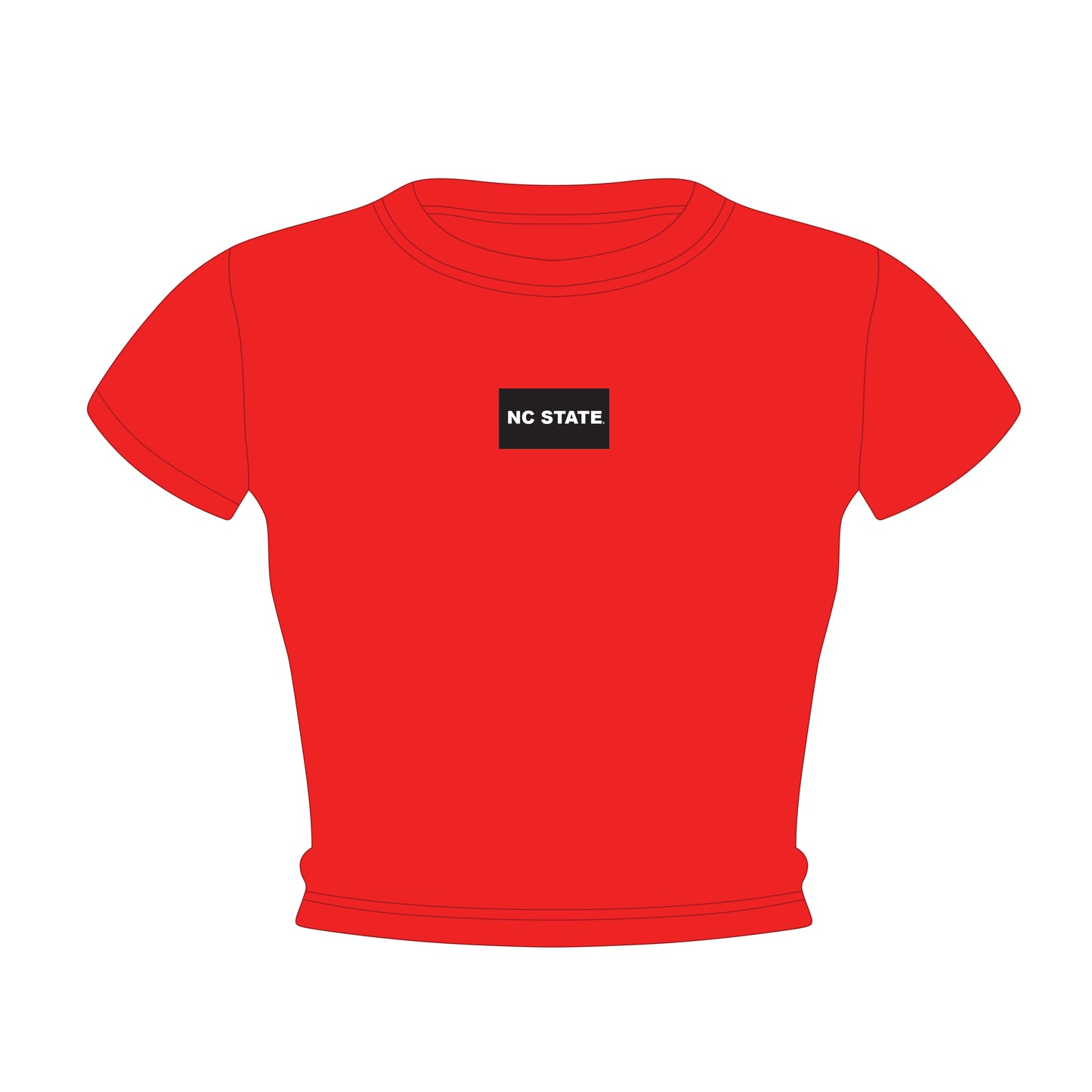 The Raegan Ribbed Baby Tee NC State Woven Label | Bright Red