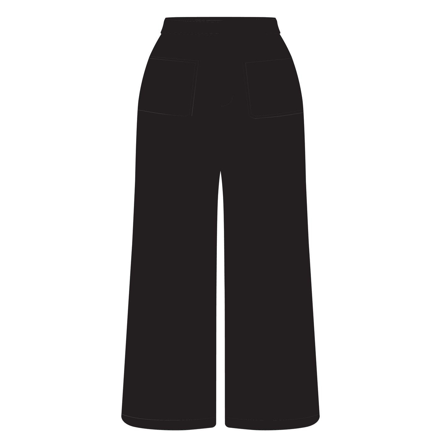 The Ava Airy Pants Oklahoma State Woven Label | Black