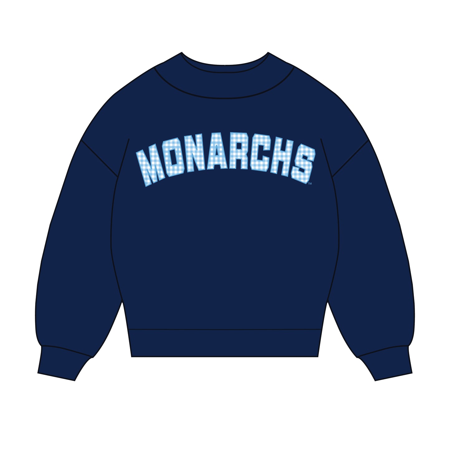 The Mallory Gingham Mockneck Old Dominion | Navy