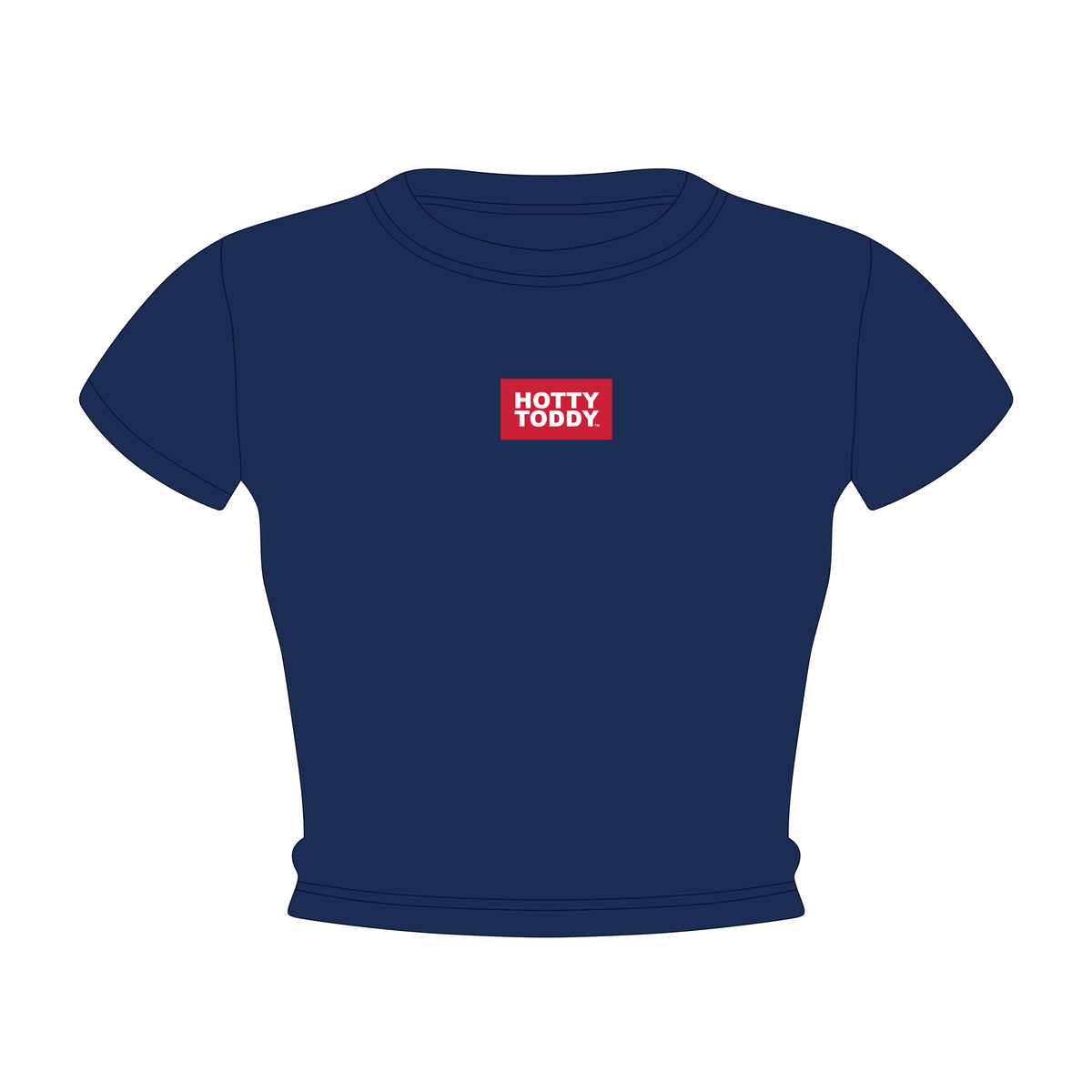 The Raegan Ribbed Baby Tee Hotty Toddy Woven Label | Navy