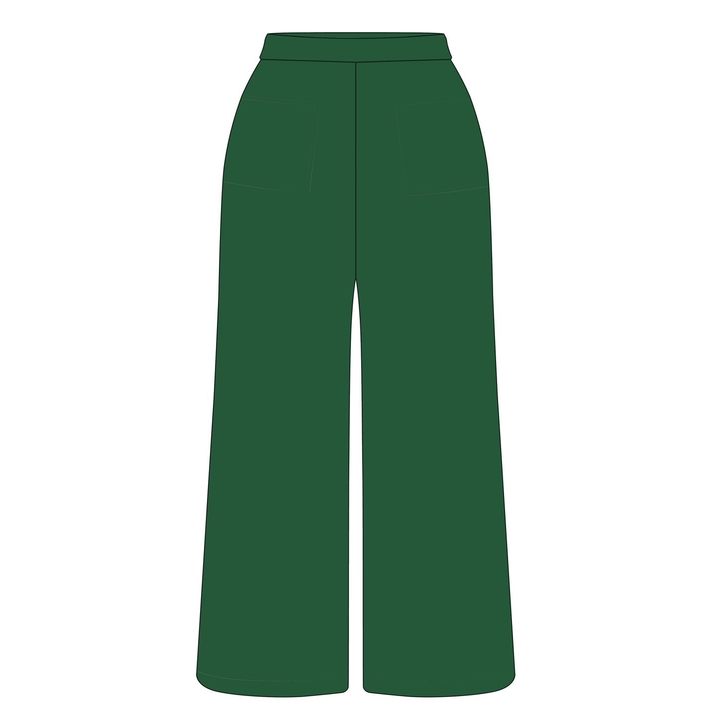 The Ava Airy Pants Quack Attack Woven Label | Kelly Green