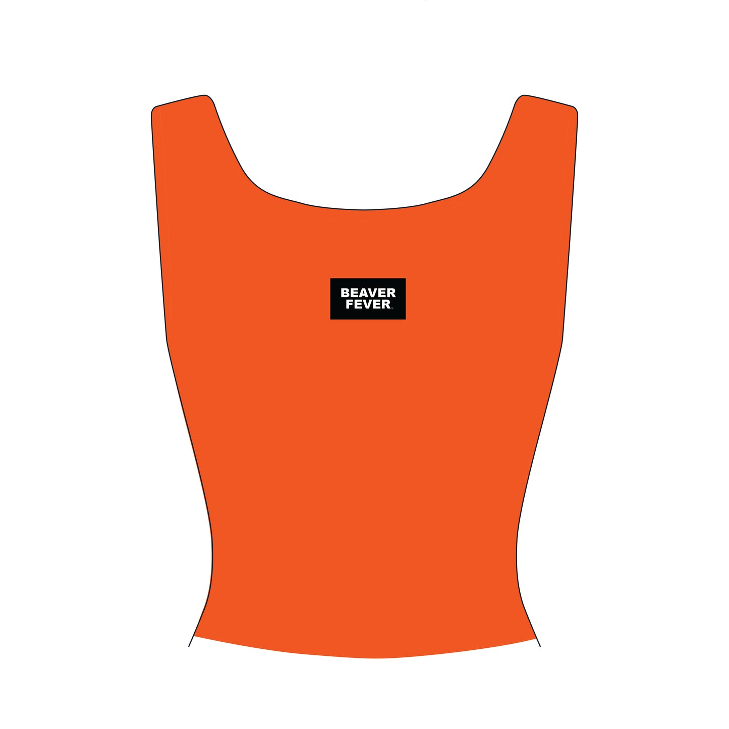 The Alli Ribbed Tank Beaver Fever Woven Label | Orange