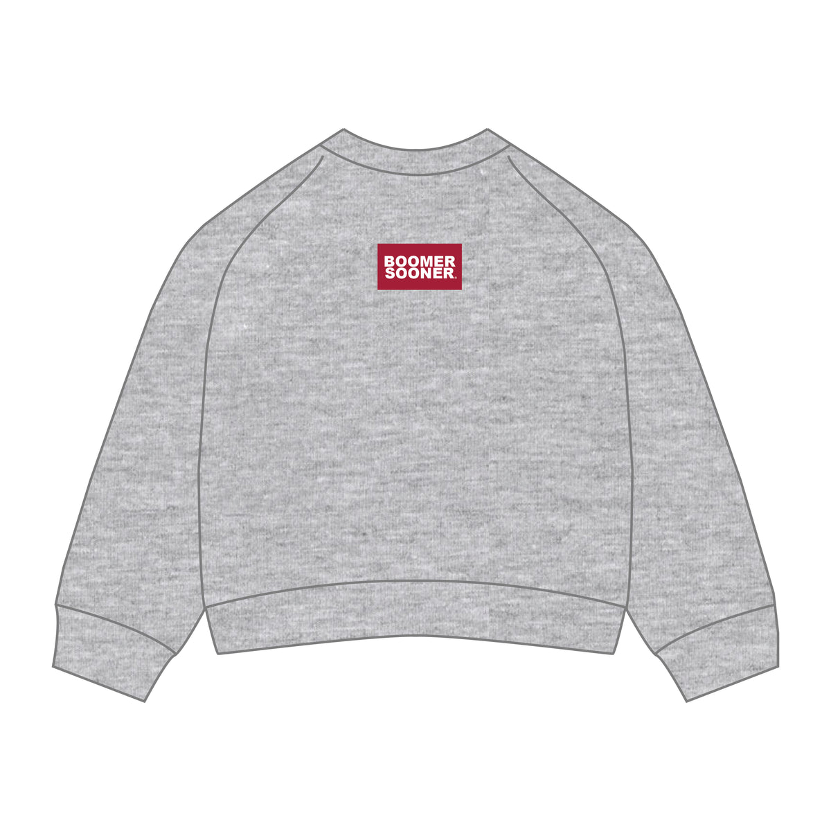 The Ava Airy Crewneck Boomer Sooner Woven Label | Heather Grey