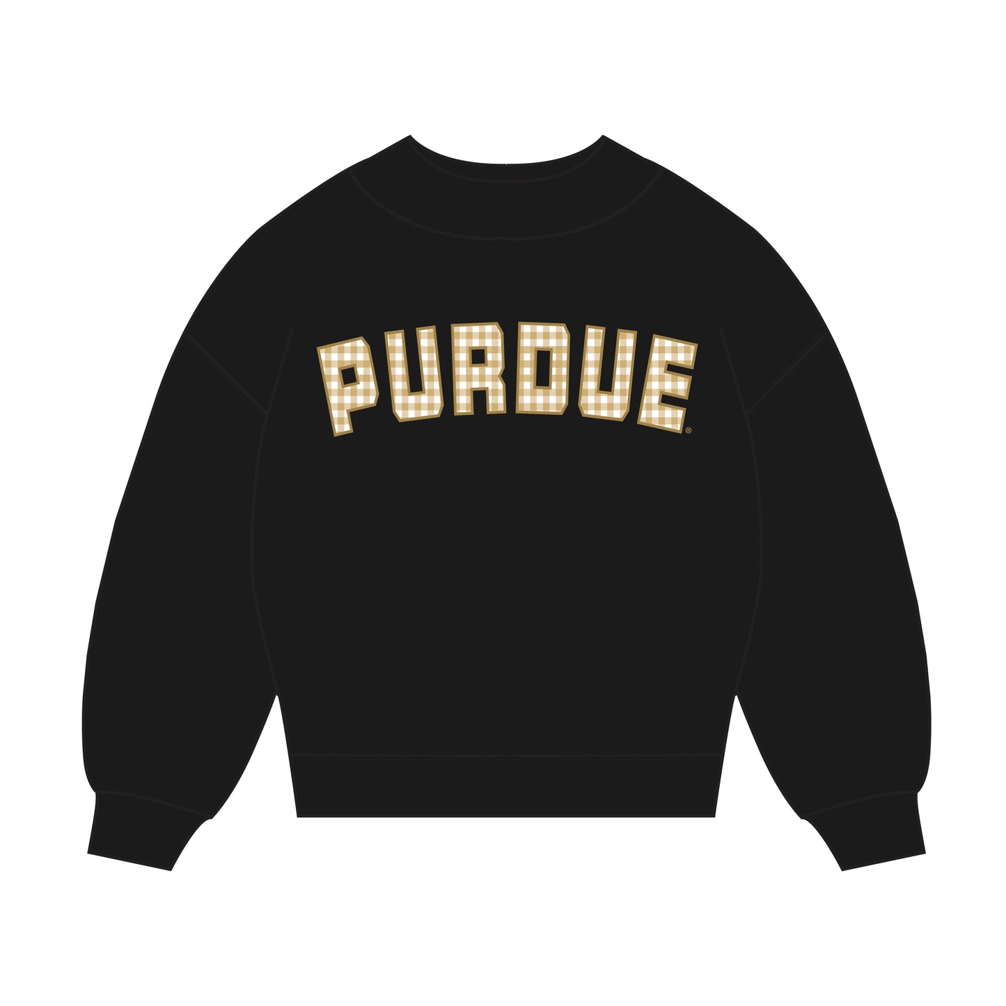 The Mallory Gingham Mockneck Purdue | Black