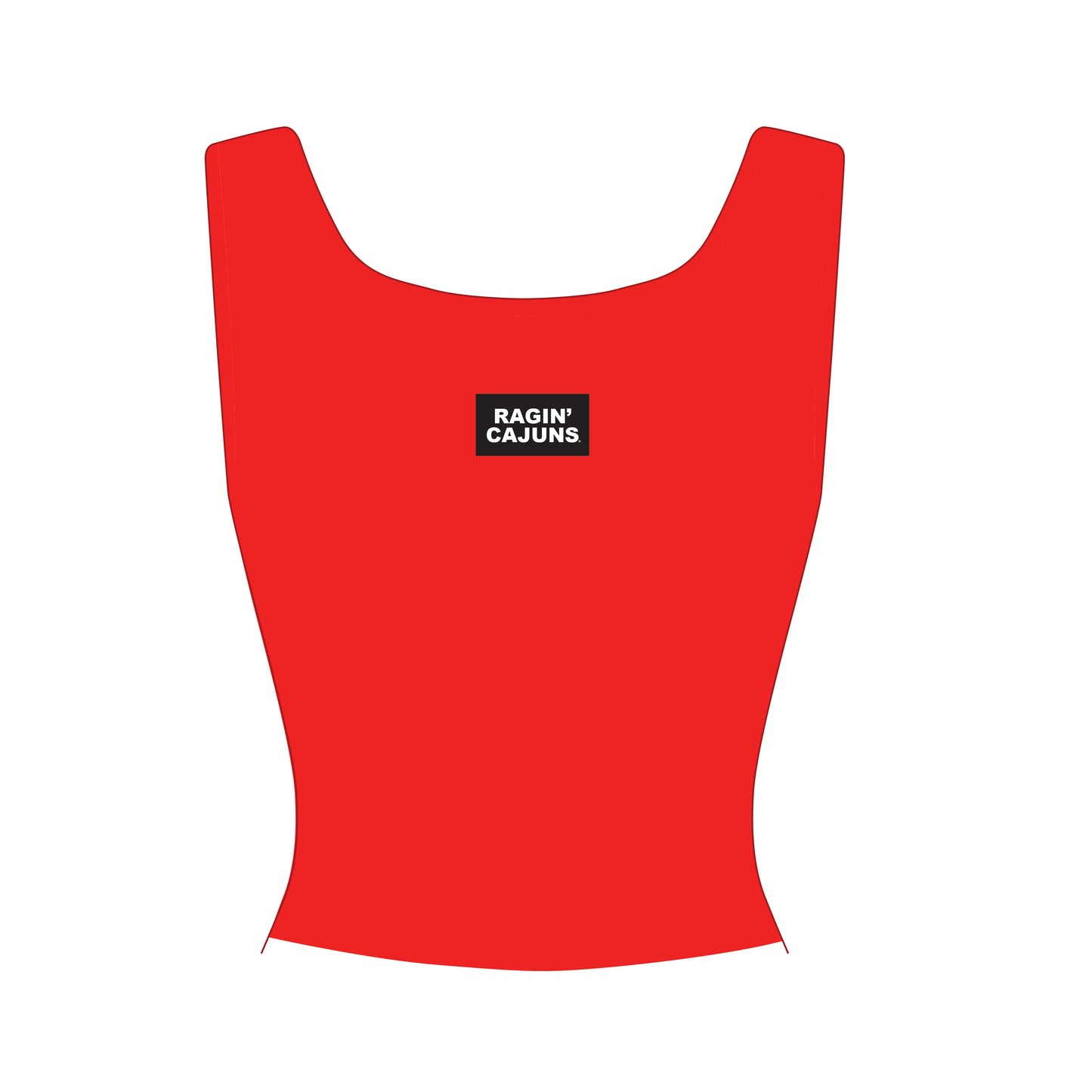 The Alli Ribbed Tank Ragin' Cajuns Woven Label | Bright Red