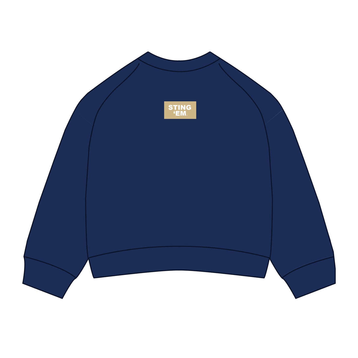 The Ava Airy Crewneck Sting 'Em Woven Label | Navy
