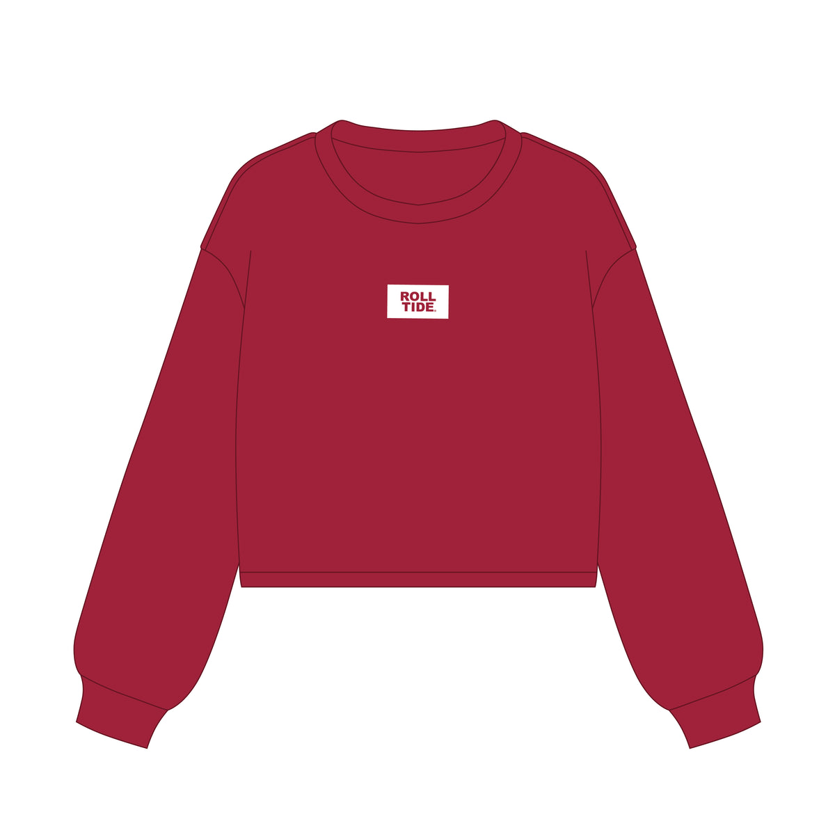 The Becca Boxy Crewneck Roll Tide Woven Label | Crimson
