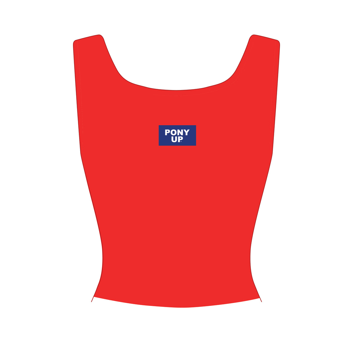 The Alli Ribbed Tank Pony Up Woven Label | Bright Red