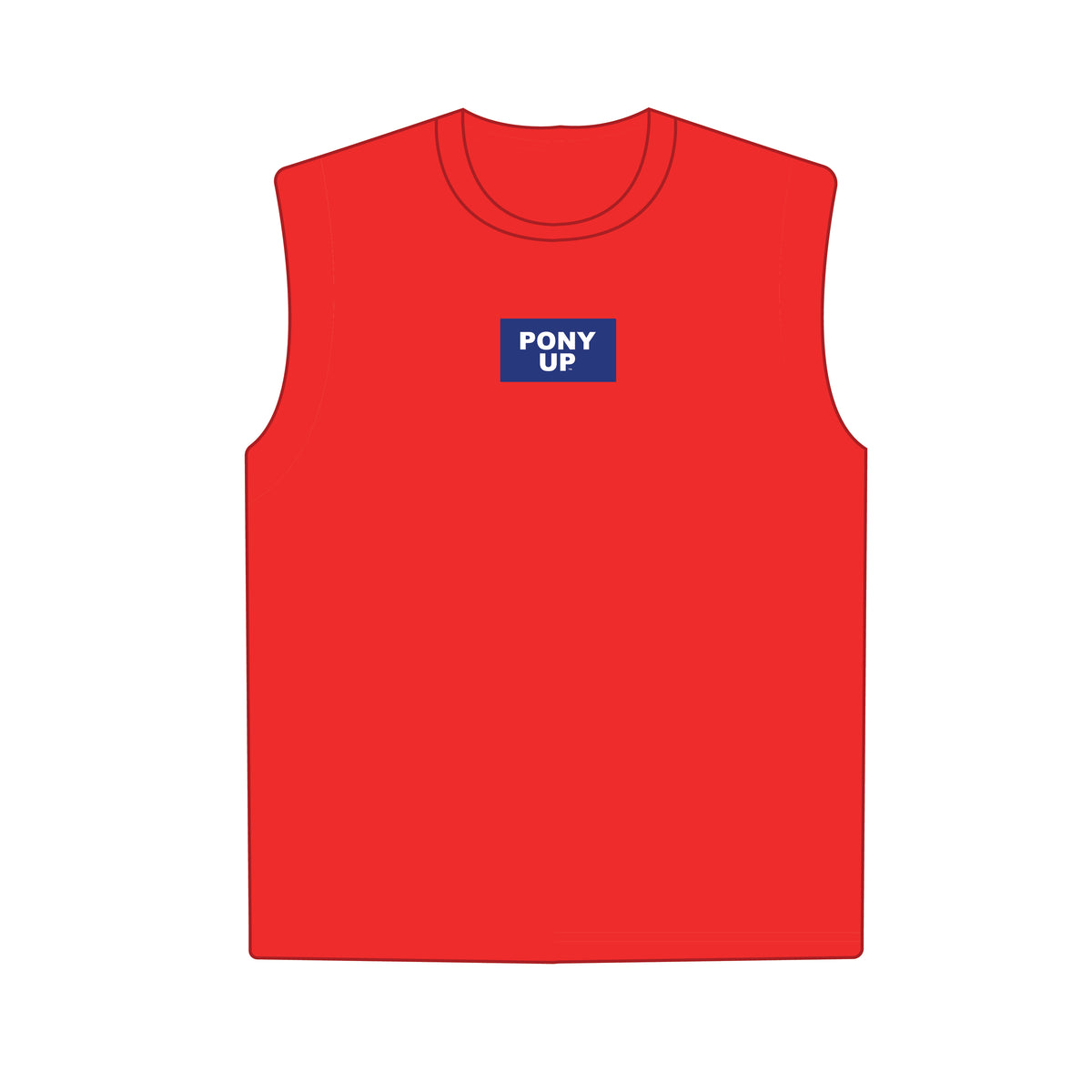The Anna Active Tank Pony Up Woven Label | Bright Red