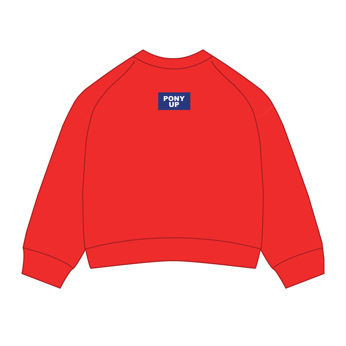 The Ava Airy Crewneck Pony Up Woven Label | Bright Red