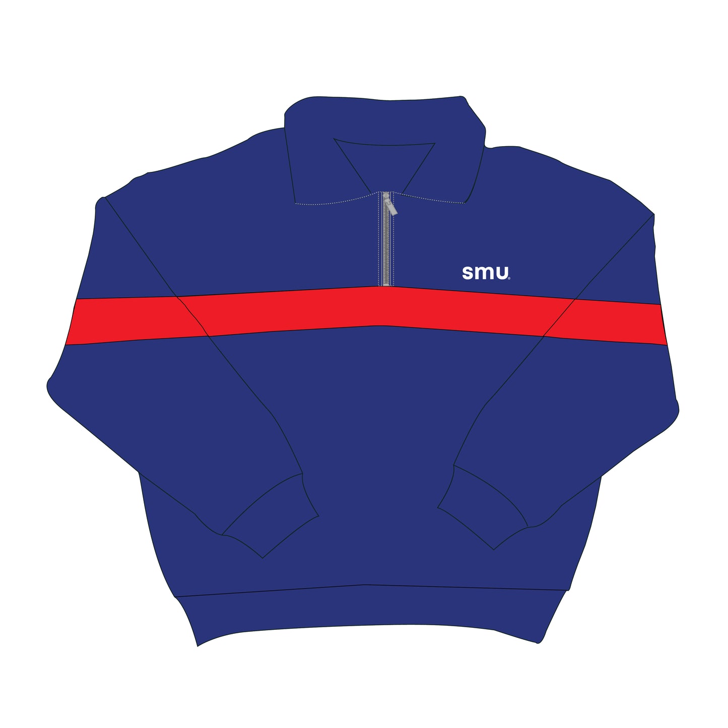 The Heather Half Zip SMU | Youth Royal Blue