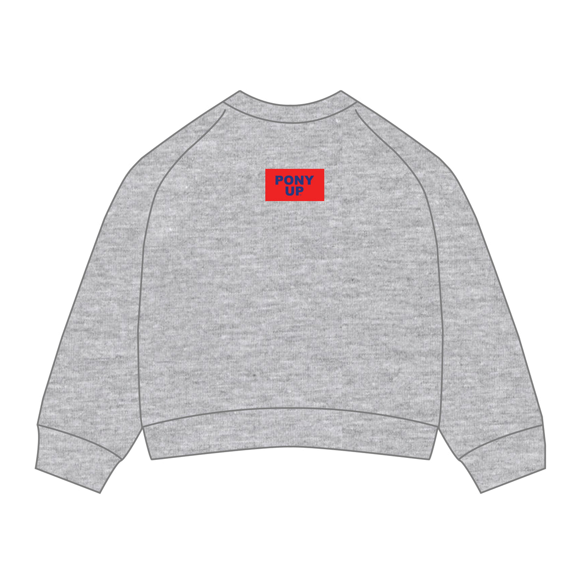 The Ava Airy Crewneck Pony Up Woven Label | Heather Grey