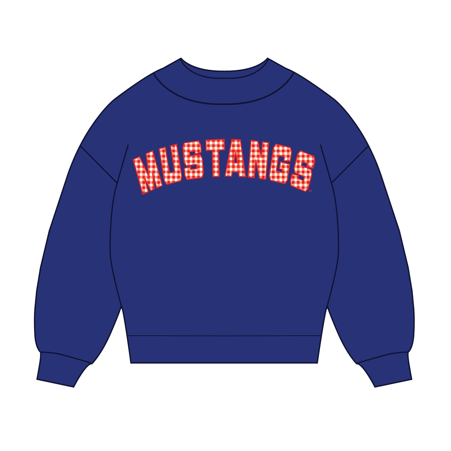 The Mallory Gingham Mockneck SMU | Royal