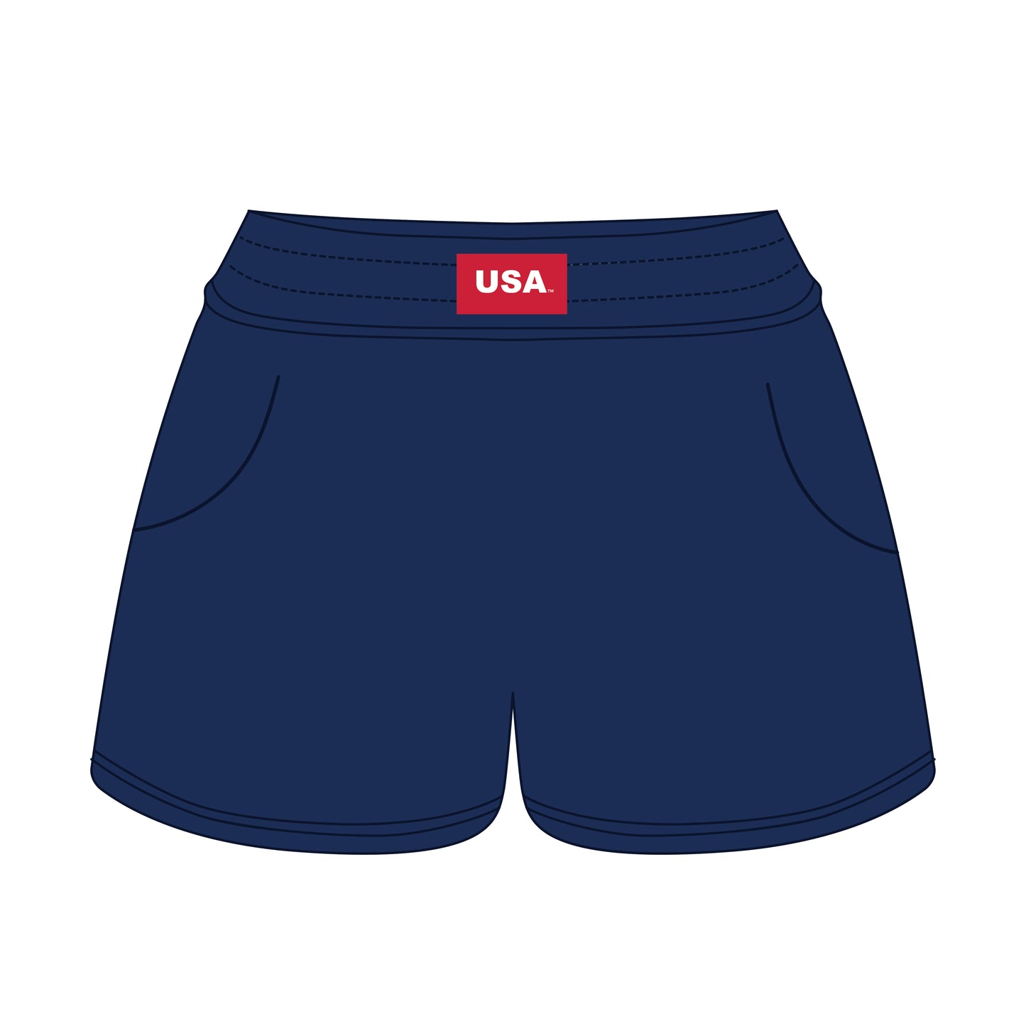 The Ava Airy Shorts USA Woven Label | Navy