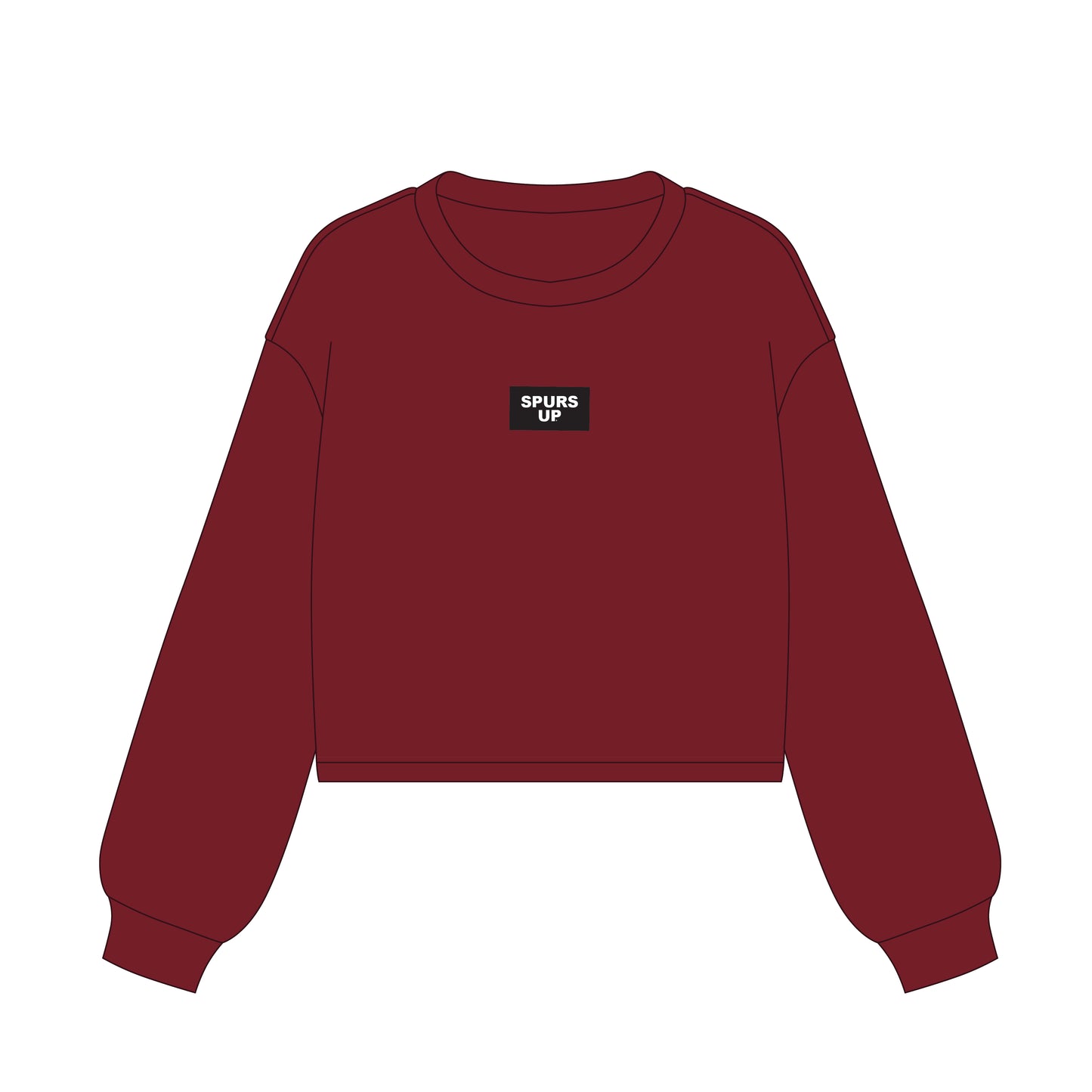 The Becca Boxy Crewneck Spurs Up Woven Label | Youth Deep Red