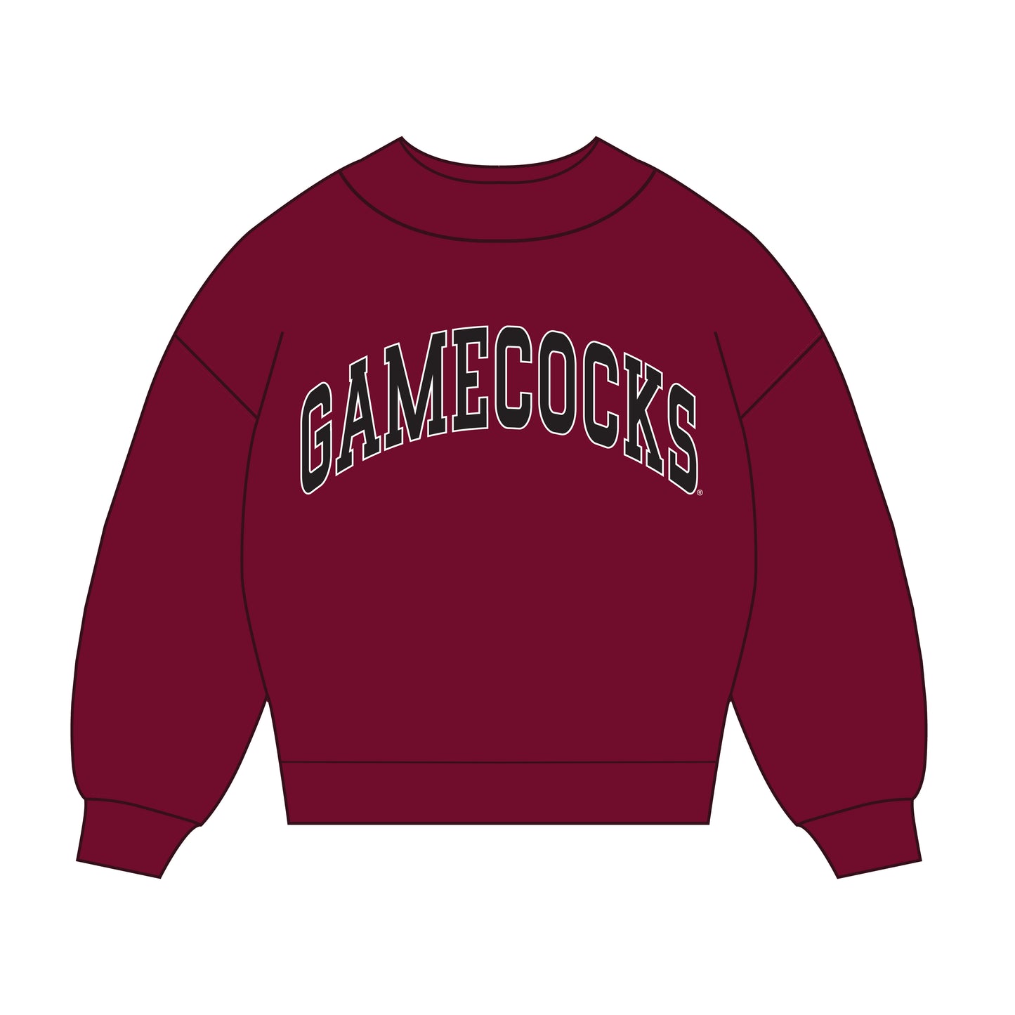 The Madi Classic Mockneck Gamecocks Applique | Deep Red