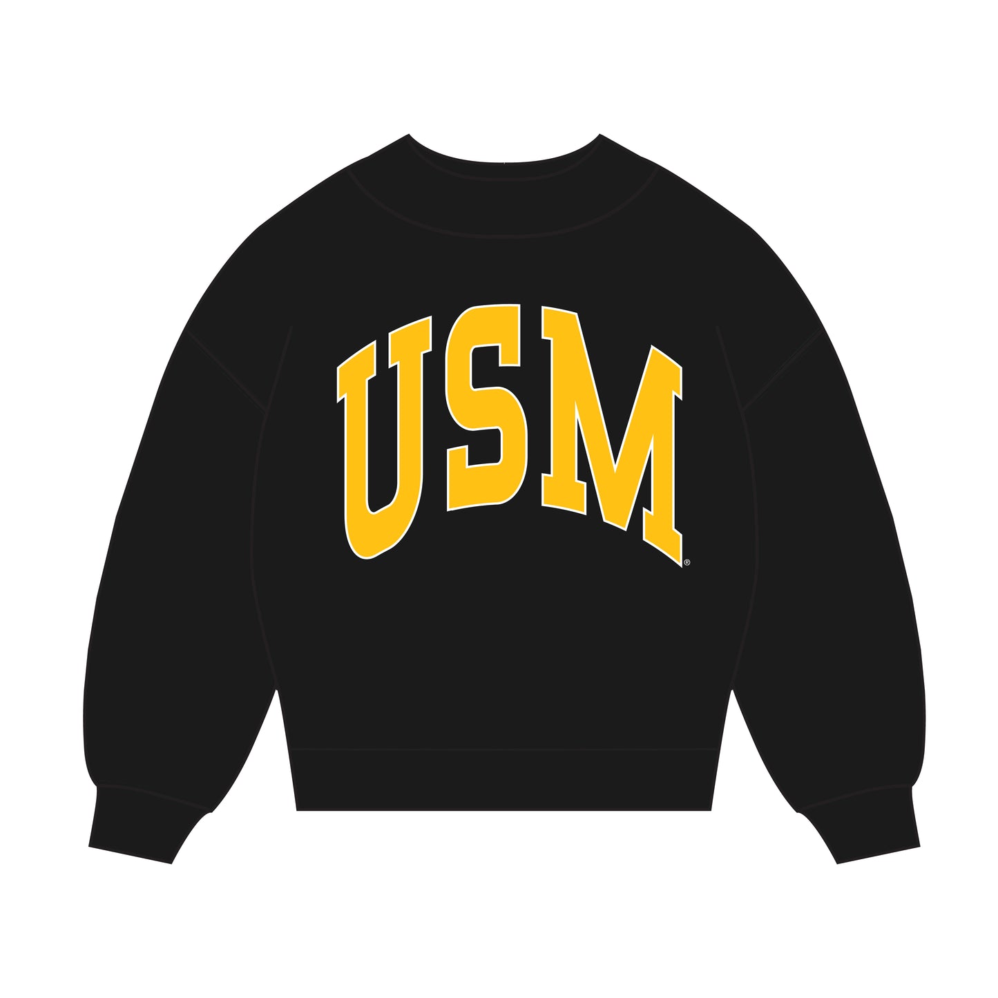 The Madi Classic Mockneck USM Applique | Youth Black
