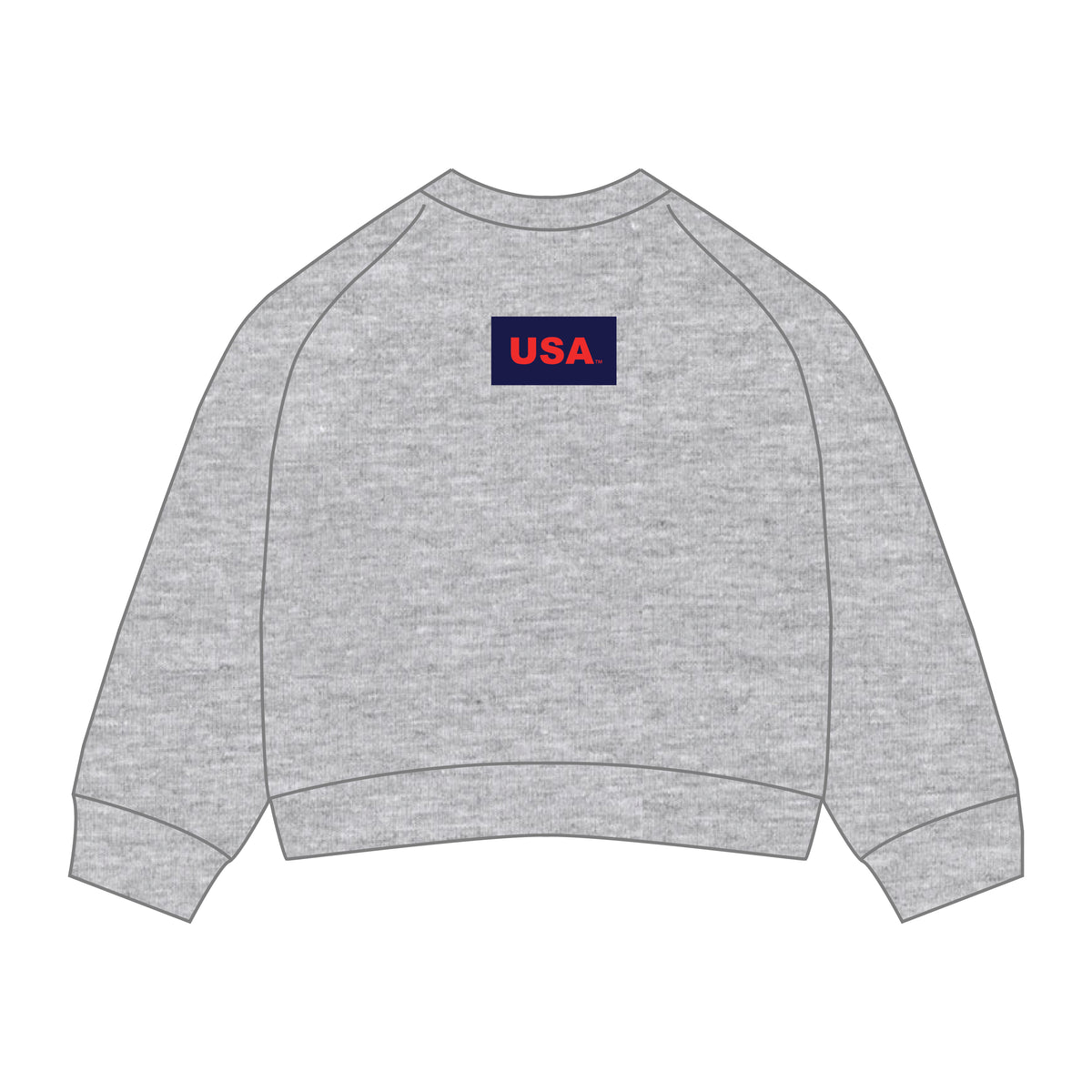 The Ava Airy Crewneck USA Woven Label | Heather Grey